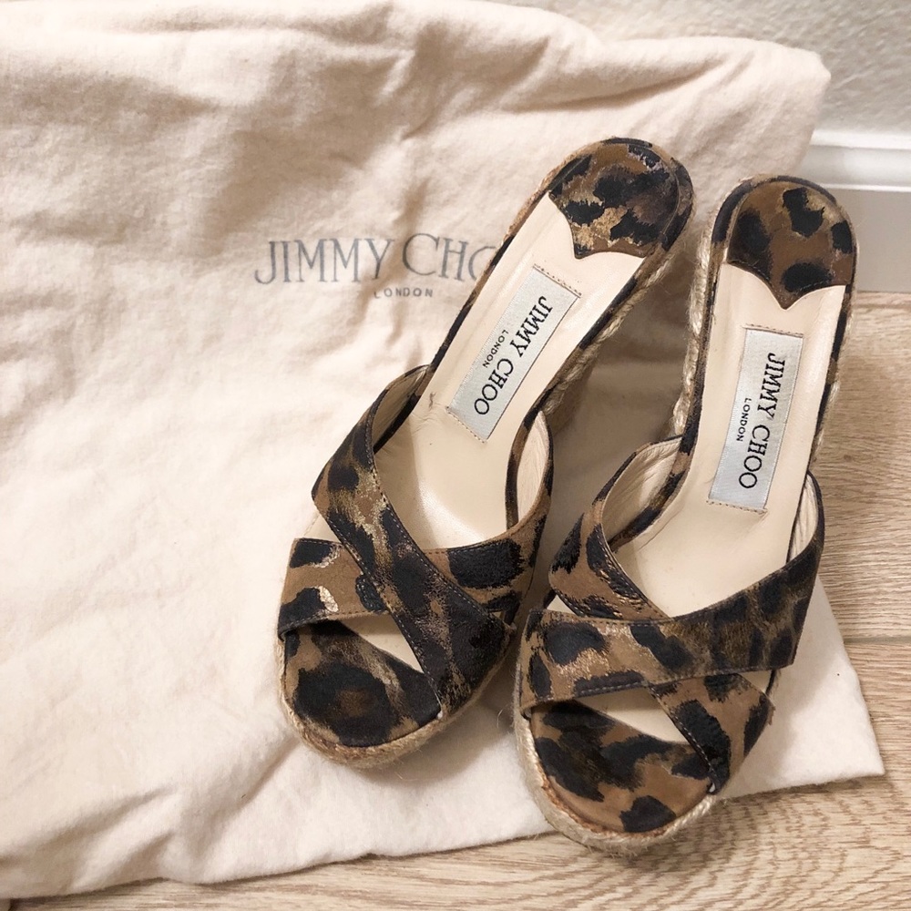 Jimmy Choo Phyllis Leopard Print Wedge